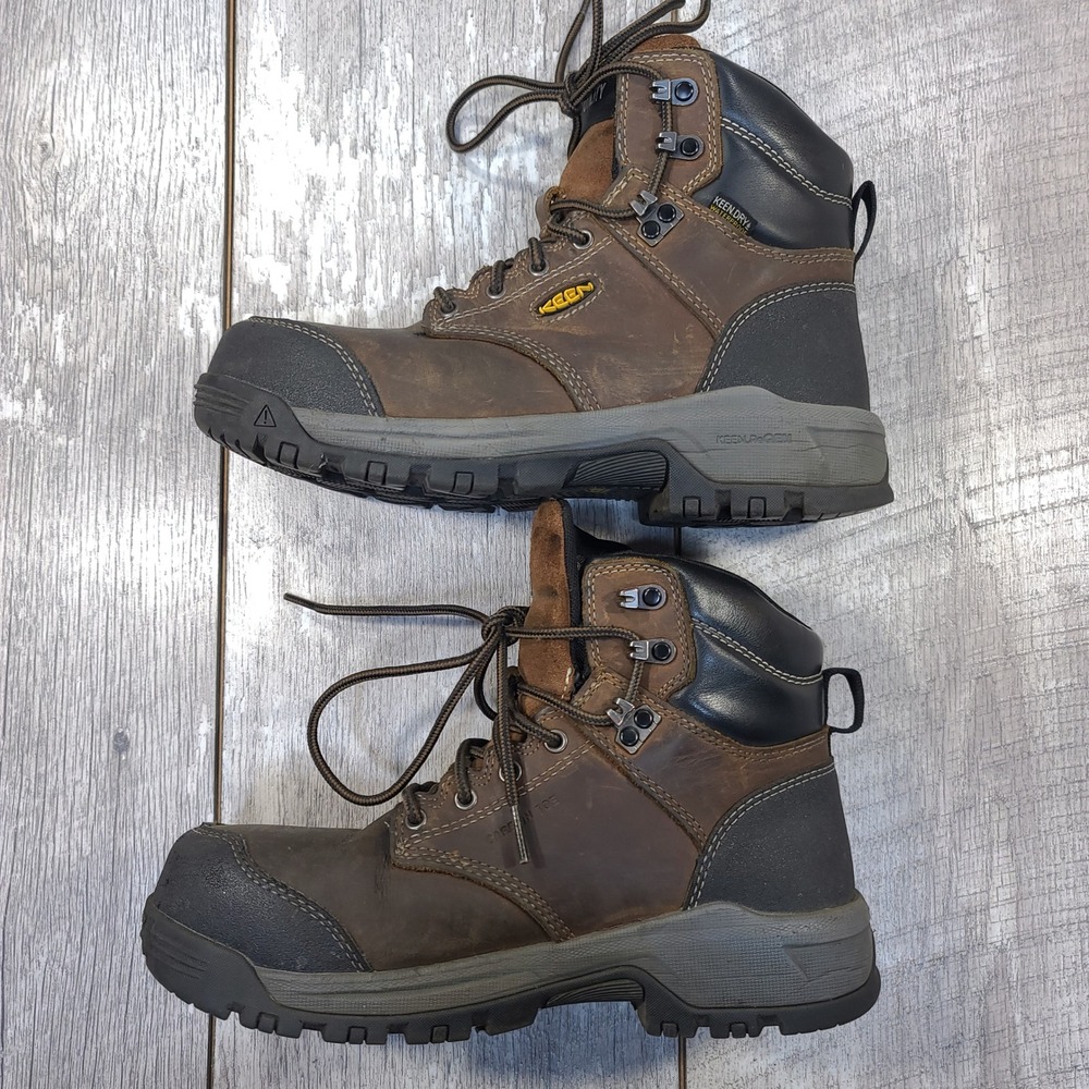 KEEN Utility Work Boots Women 8 Brown Waterproof Carbon Toe Leather Lace Up - Picture 8 of 9